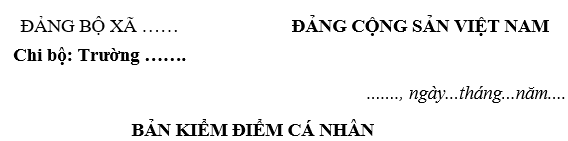 Mẫu bản kiểm điểm Đảng viên cuối năm của tổng phụ trách