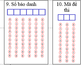 Mẫu phiếu trả lời trắc nghiệm