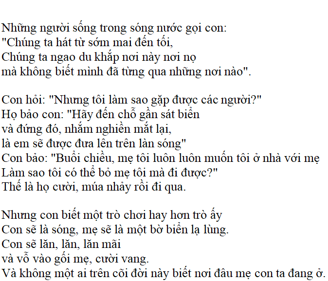 Bài thơ: Mây và sóng (R. Ta-go): nội dung, dàn ý, bố cục, tác giả | Ngữ văn lớp 9