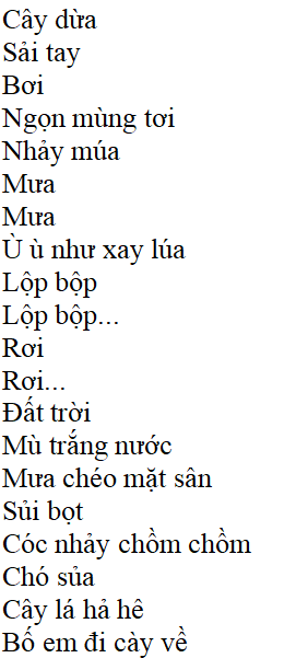 Bài thơ: Mưa - Nội dung bài thơ, Hoàn cảnh sáng tác, Dàn ý phân tích tác phẩm