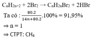 CH4 + 2Br2 → 2HBr + CH2Br2 | CH4 ra CH2Br2 | Br2 ra CH2Br2