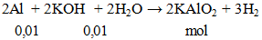 2Al  + 2KOH  + 2H2O → 2KAlO2 + 3H2 | Cân bằng phương trình hóa học