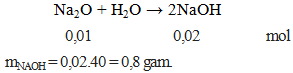 Na2O + H2O → 2NaOH | Cân bằng phương trình hóa học