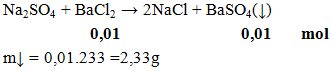 Na2SO4 + BaCl2 → 2NaCl + BaSO4( ↓) | Cân bằng phương trình hóa học