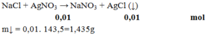 NaCl + AgNO3 → NaNO3 + AgCl ( ↓) | Cân bằng phương trình hóa học