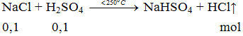 NaCl + H2SO4 → NaHSO4 + HCl ↑ | Cân bằng phương trình hóa học