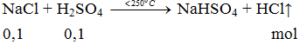 NaCl + H2SO4 → NaHSO4 + HCl ↑ | Cân bằng phương trình hóa học