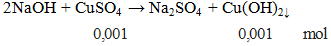 2NaOH + CuSO4 → Na2SO4+ Cu(OH)2 ↓ | Cân bằng phương trình hóa học