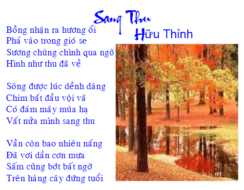 Soạn bài Sang thu | Ngắn nhất Soạn văn 7 Chân trời sáng tạo