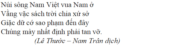 Bài thơ Sông núi nước Nam (tác giả, tác phẩm, nội dung chính, giá trị)