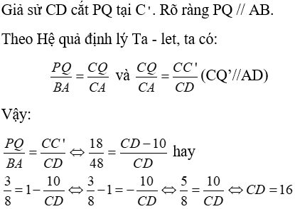 Sử dụng hệ quả của định lí Ta-lét để tính độ dài của đoạn thẳng