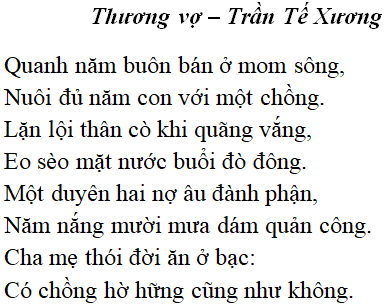 Bài thơ: Thương vợ (Trần Tế Xương): nội dung, dàn ý phân tích, bố cục, tác giả - Tác giả tác phẩm (mới 2024)