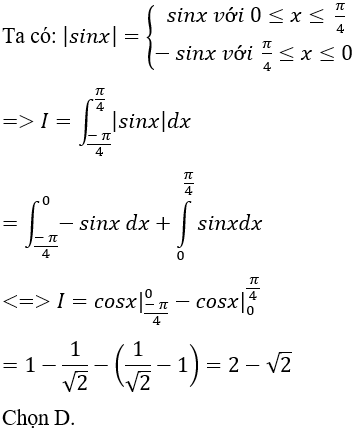 Cách tính tích phân của hàm trị tuyệt đối cực hay