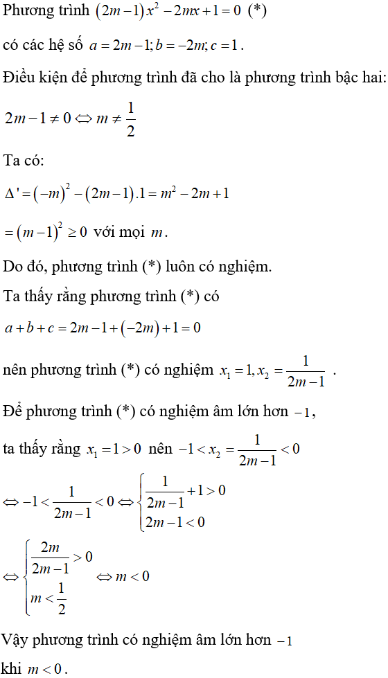 Tìm m để phương trình có nghiệm thỏa mãn điều kiện cho trước cực hay, có đáp án