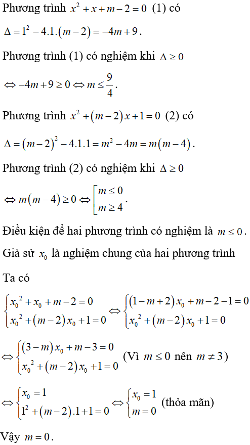 Tìm m để phương trình có nghiệm thỏa mãn điều kiện cho trước cực hay, có đáp án