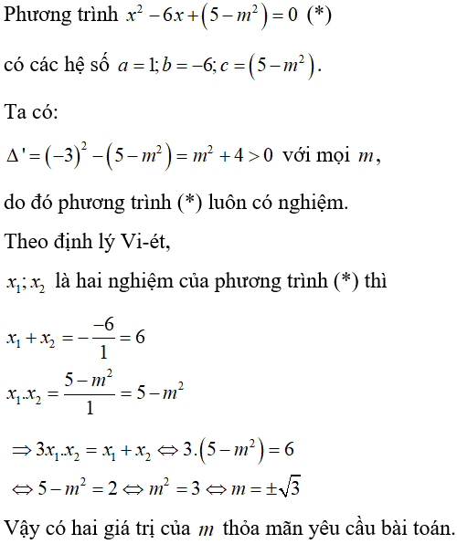 Tìm m để phương trình có nghiệm thỏa mãn điều kiện cho trước cực hay, có đáp án