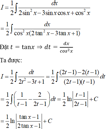Tìm nguyên hàm của hàm số lượng giác bằng phương pháp đổi biến số cực hay