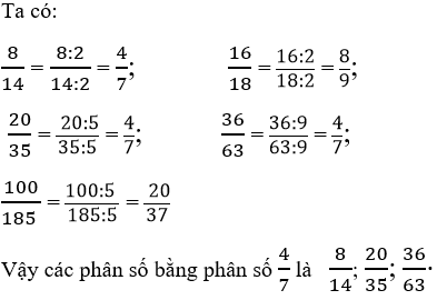 Bài tập Phân số bằng nhau-Rút gọn phân số Toán lớp 4 có lời giải