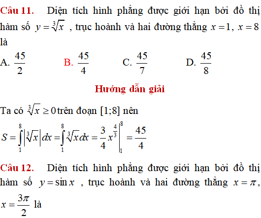 Ứng dụng của tích phân: Tính diện tích hình phẳng giới hạn bởi các đường (cơ bản) - Toán lớp 12