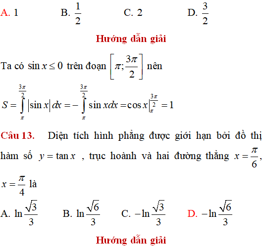 Ứng dụng của tích phân: Tính diện tích hình phẳng giới hạn bởi các đường (cơ bản) - Toán lớp 12