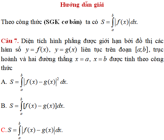 Ứng dụng của tích phân: Tính diện tích hình phẳng giới hạn bởi các đường (cơ bản) - Toán lớp 12