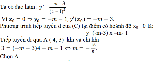 Viết phương trình tiếp tuyến của đồ thị hàm số tại 1 điểm