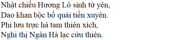 Bài thơ Xa ngắm thác núi Lư (tác giả, tác phẩm, nội dung chính, giá trị)