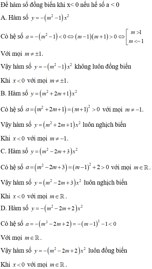 Xét tính đồng biến, nghịch biến của hàm số cực hay, có đáp án