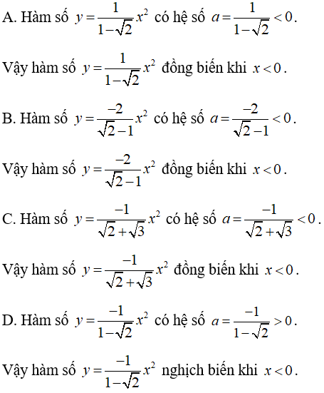 Xét tính đồng biến, nghịch biến của hàm số cực hay, có đáp án