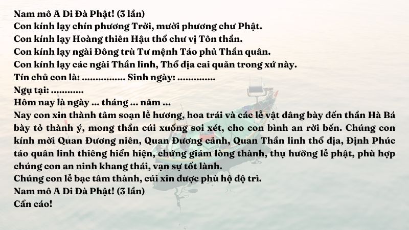 bài cúng thủy thần