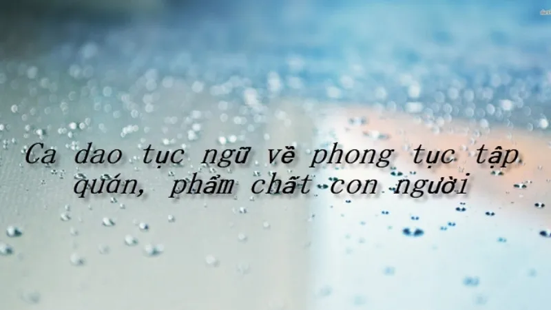 Những câu ca dao hay và phẩm chất con người 