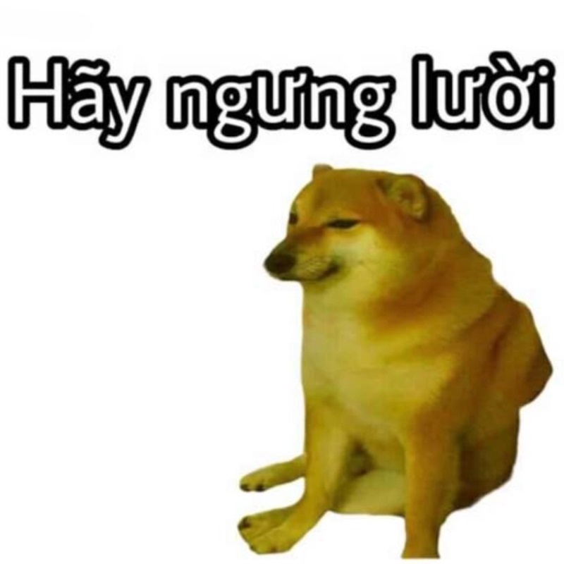 Meme Cheems lười