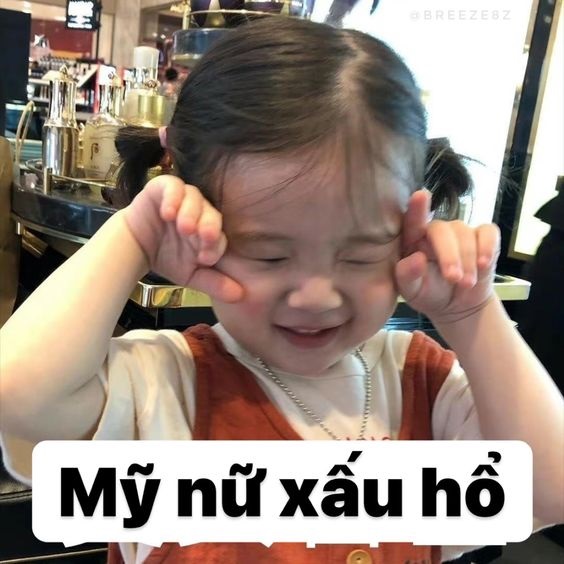 meme em bé xấu hổ