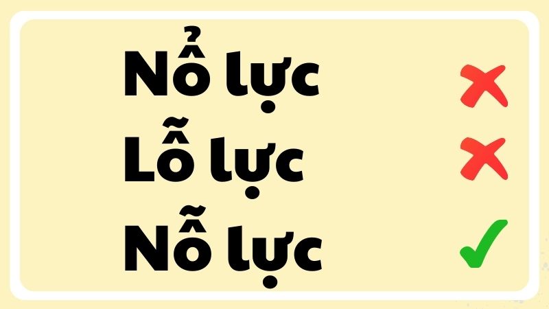 Nổ lực hay nỗ lực hay lỗ lực đúng chính tả