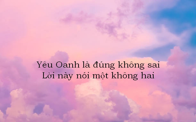 Thả thính tên Oanh