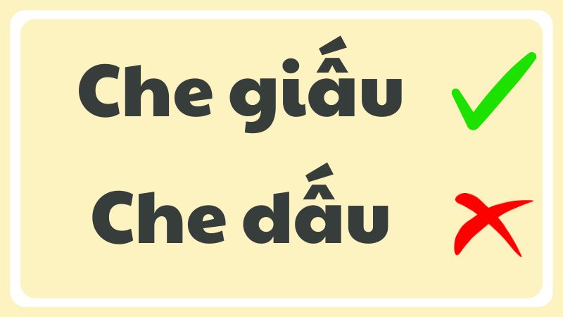 Che dấu hay che giấu từ nào đúng chính tả