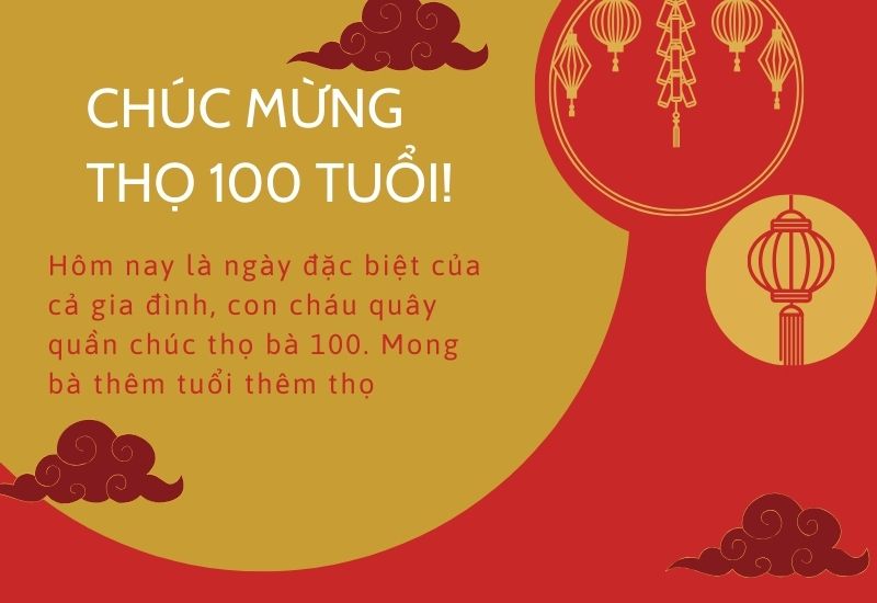 lời chúc mừng thọ 100 tuổi